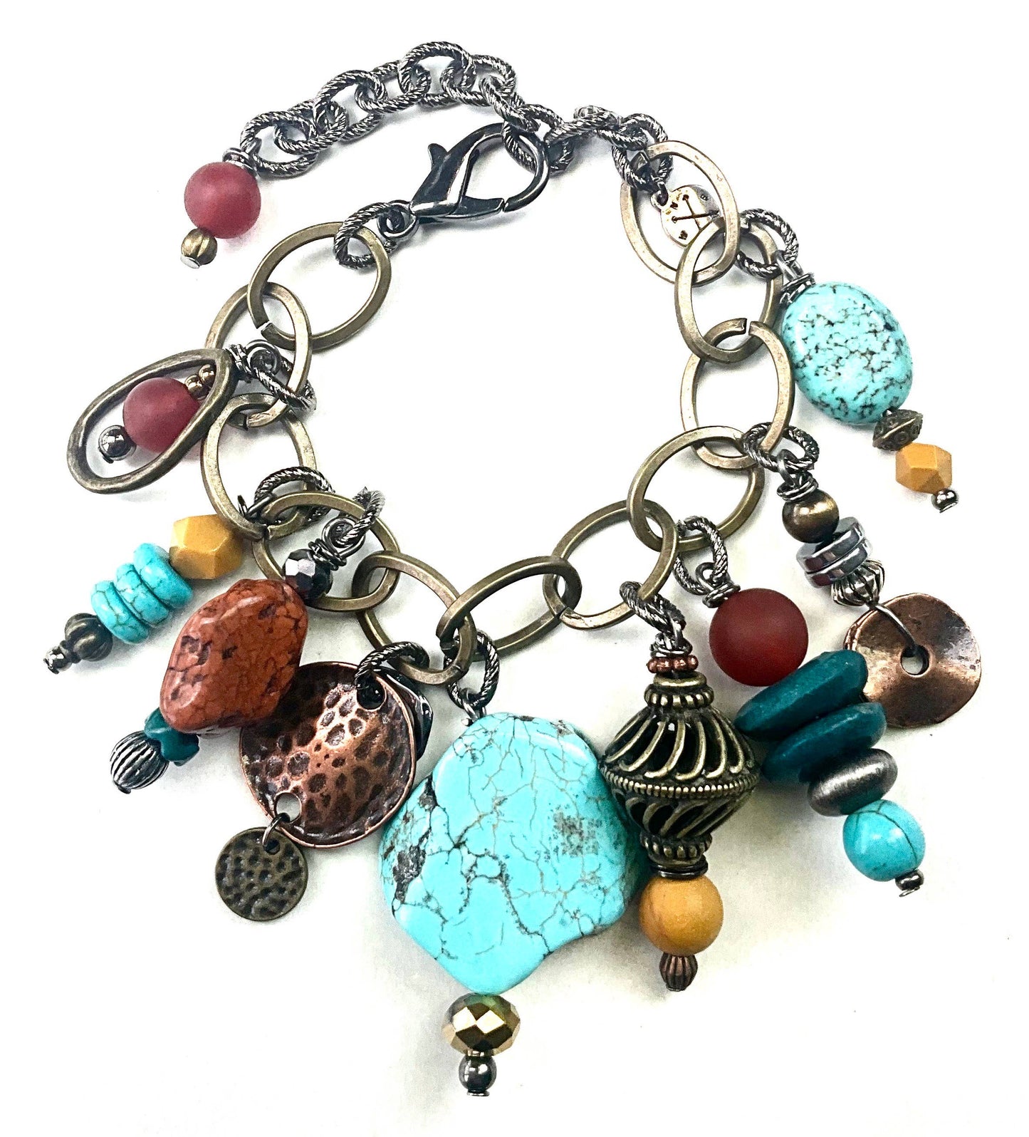 Lost & Found Trading - SE724 BR MIXED TRINKET DANGLES ON CHAIN
