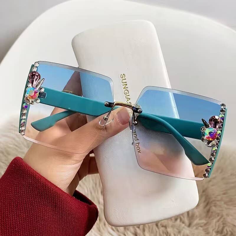 MKS America - Exquisitely crafted side-rimmed diamond-studded sunglasses