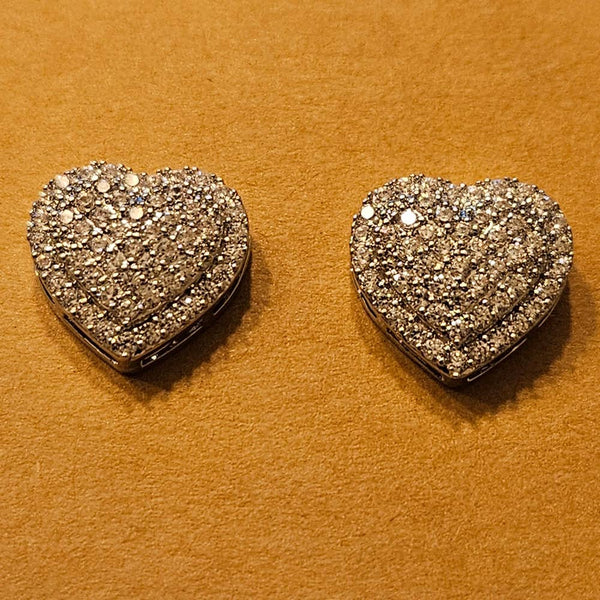 Singing River Boutique - Heart Pave Crystal Stud Earrings