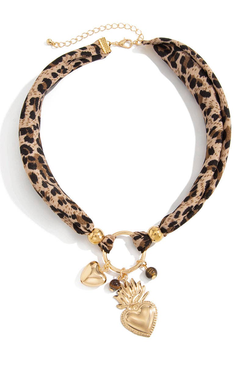Soli Echo - Star and Heart Charm Scarf Necklace