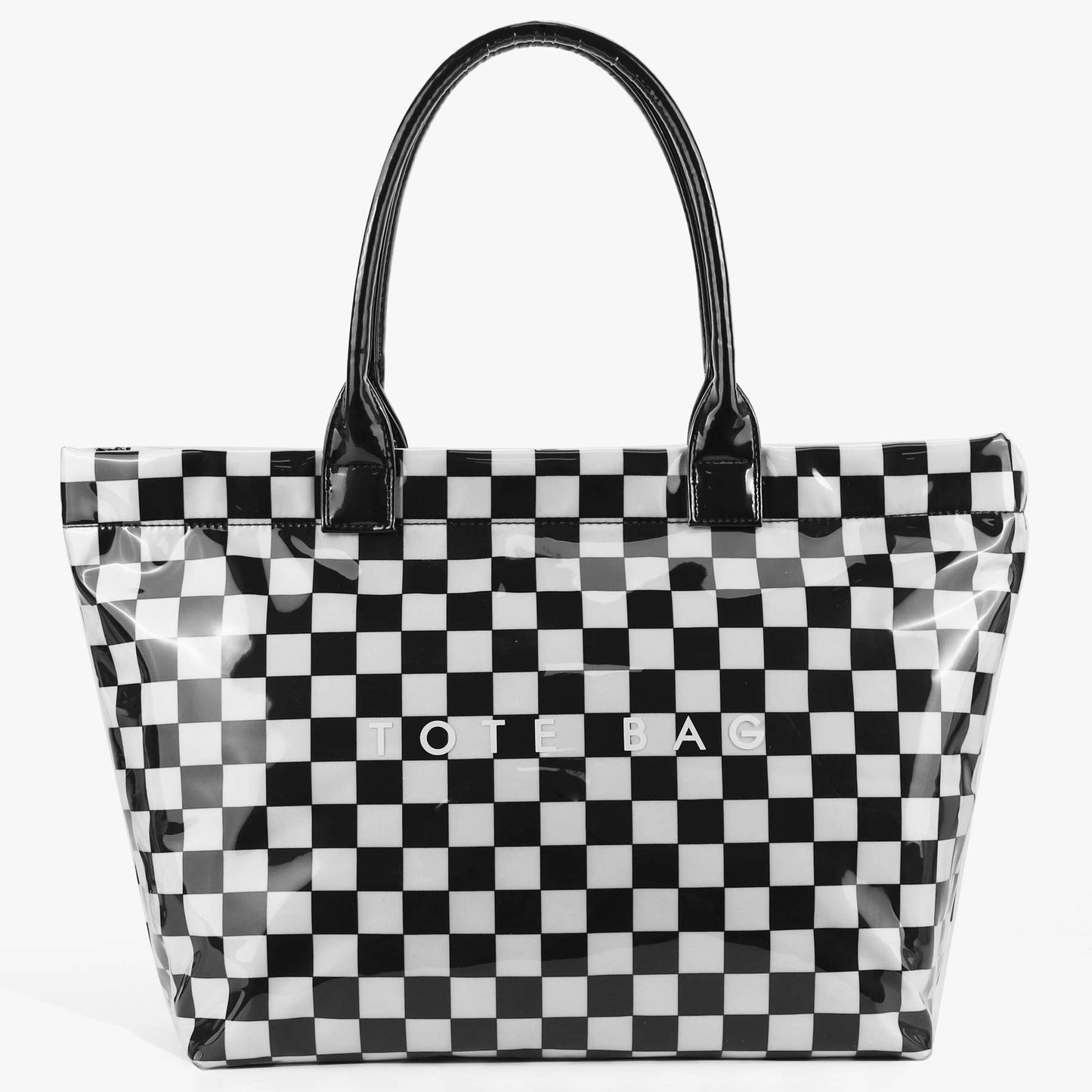 MKS America - Zipper Checkered Tote Bag Waterproof Beach Tote Bag