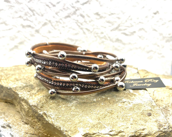 Rebecca Ray Jewelry - Boho Leather Wrap Bracelet Magnetic clasp