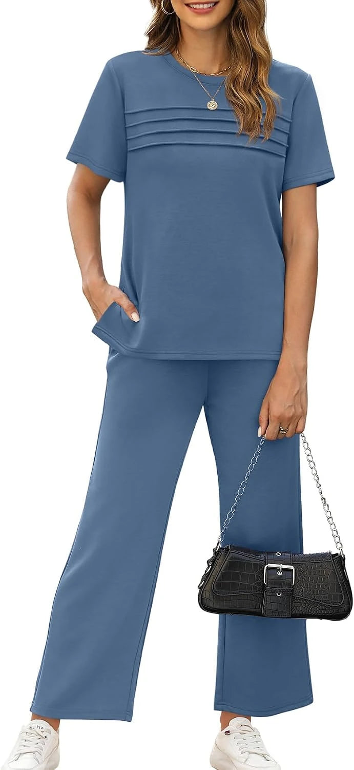 Two Piece Wide Leg Lounge Set