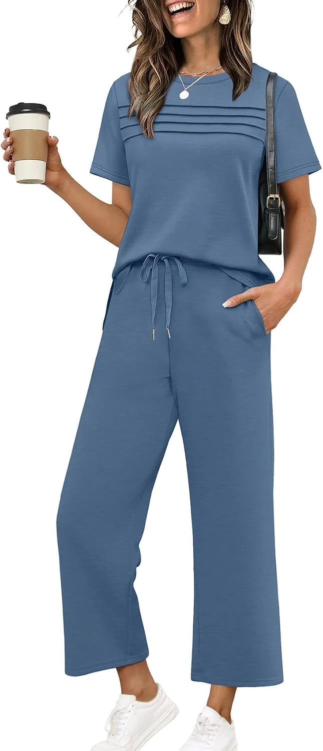 Two Piece Wide Leg Lounge Set
