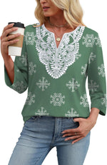 WIHOLL Lace V-Neck Boho Tunic