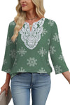 WIHOLL Lace V-Neck Boho Tunic