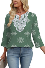 WIHOLL Lace V-Neck Boho Tunic