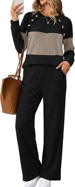 Ribbed Knit Lounge Set