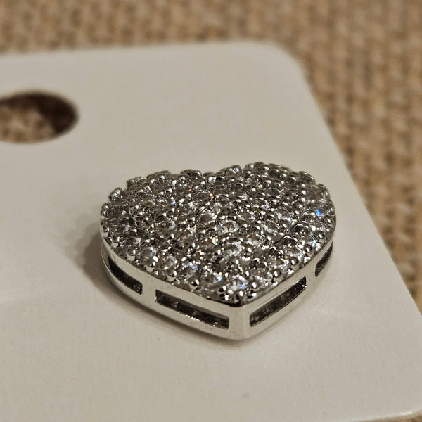 Singing River Boutique - Heart Pave Crystal Stud Earrings