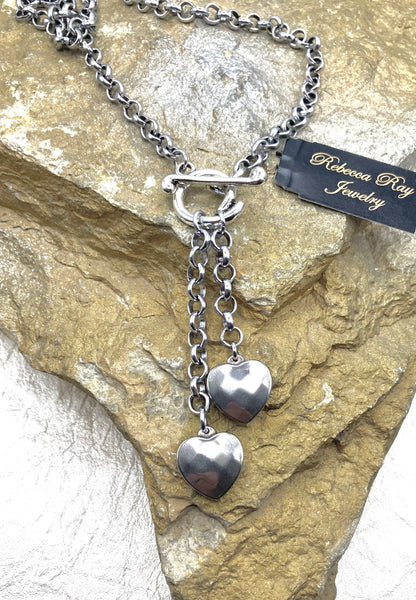 Rebecca Ray Jewelry - Boho Heart Charm Toggle  Necklace