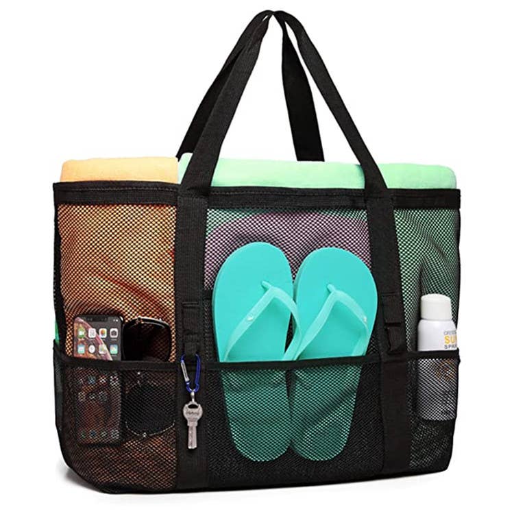 MKS America - Beach mesh bag swim hollow out tote bag