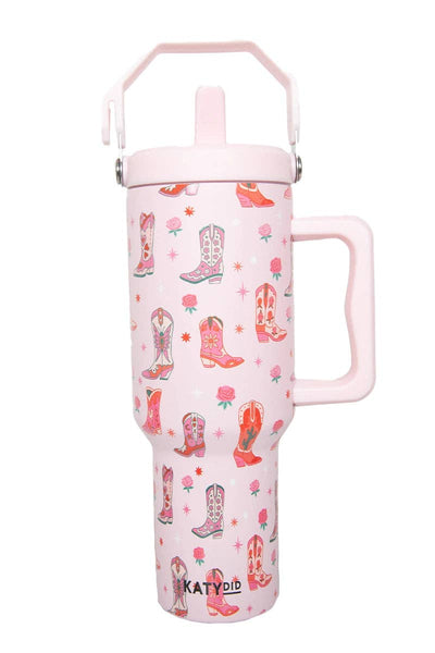 Katydid - Boots & Roses Stainless Steel Tumbler