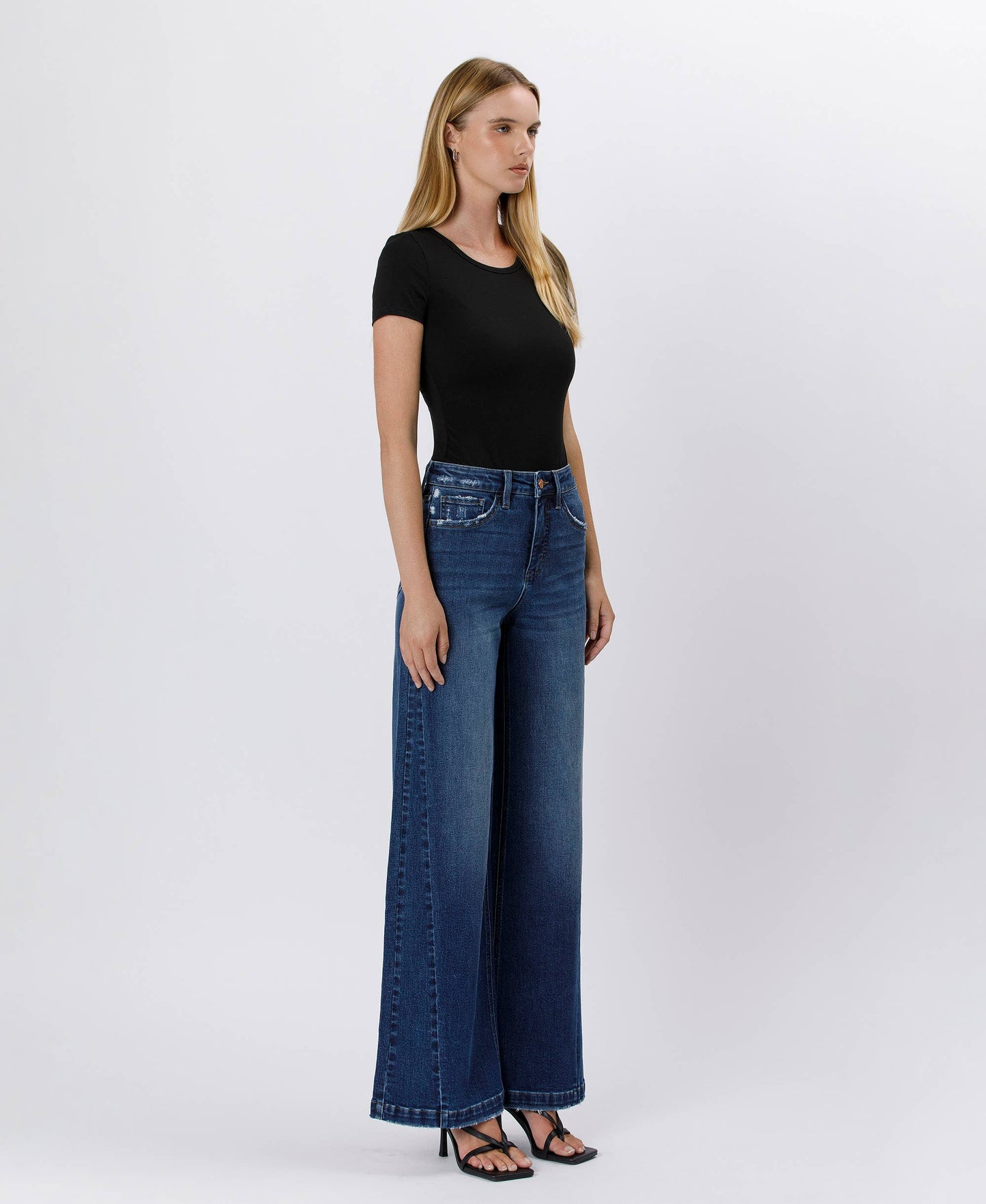 Lovervet by VERVET - TUMMY CONTROL HIGH RISE WIDE LEG JEANS LV1443