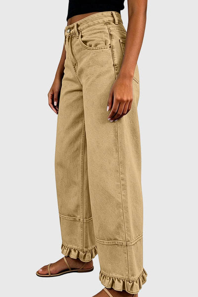 Soli Echo - Ruffle Leg Baggy Jeans