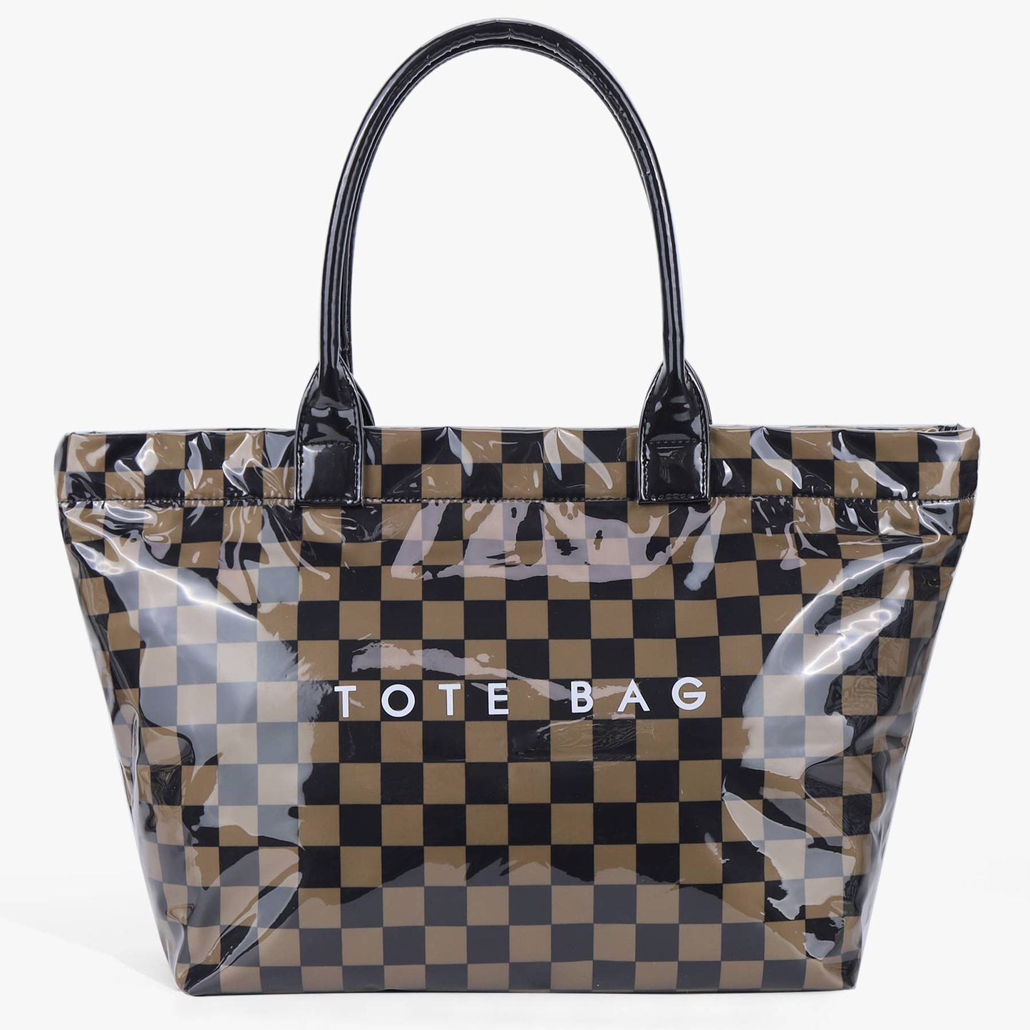 MKS America - Zipper Checkered Tote Bag Waterproof Beach Tote Bag