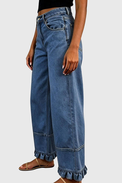 Soli Echo - Ruffle Leg Baggy Jeans