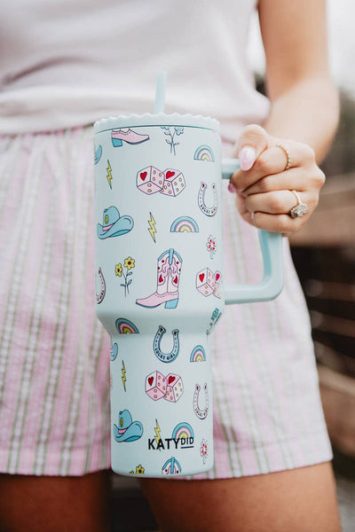 Katydid - Lucky Girl Western Tumbler with Handle