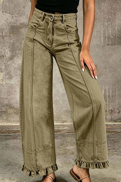 Soli Echo - Ruffle Leg Baggy Jeans