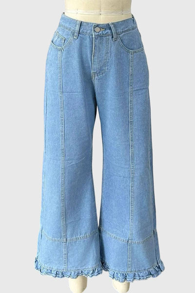 Soli Echo - Ruffle Leg Baggy Jeans