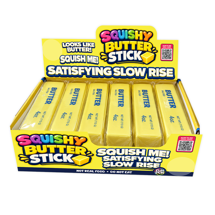 Novelty Brands - Fun Doh 6" Butter Stick Slow Rise Fidget Toy - 12/Display