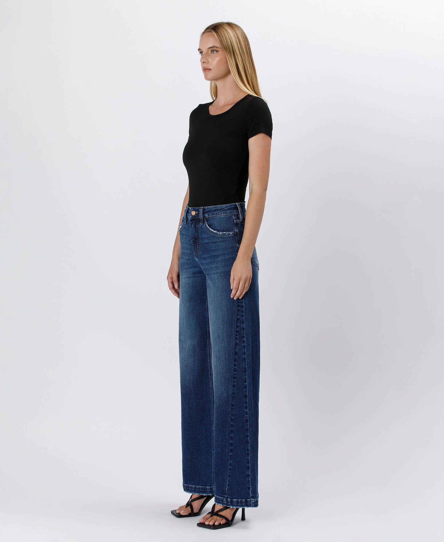 Lovervet by VERVET - TUMMY CONTROL HIGH RISE WIDE LEG JEANS LV1443