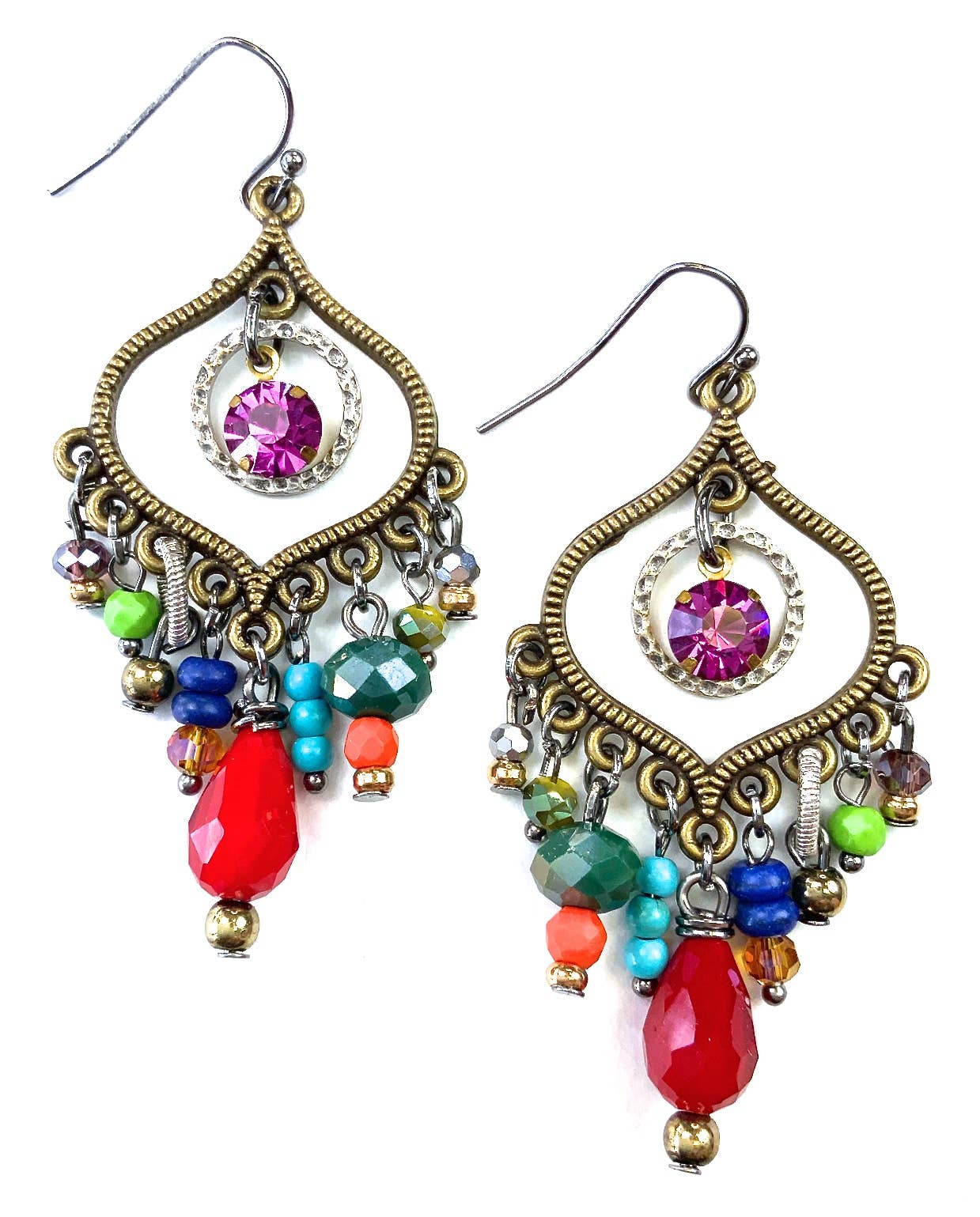 Lost & Found Trading - ER-Mixed Bead Harem Dangle Earrings