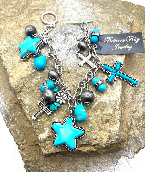 Rebecca Ray Jewelry - Vintage‑Inspired Boho Silver Charm Bracelet