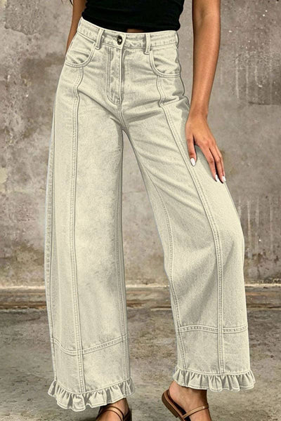 Soli Echo - Ruffle Leg Baggy Jeans