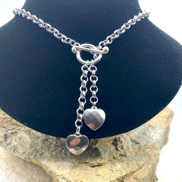 Rebecca Ray Jewelry - Boho Heart Charm Toggle  Necklace