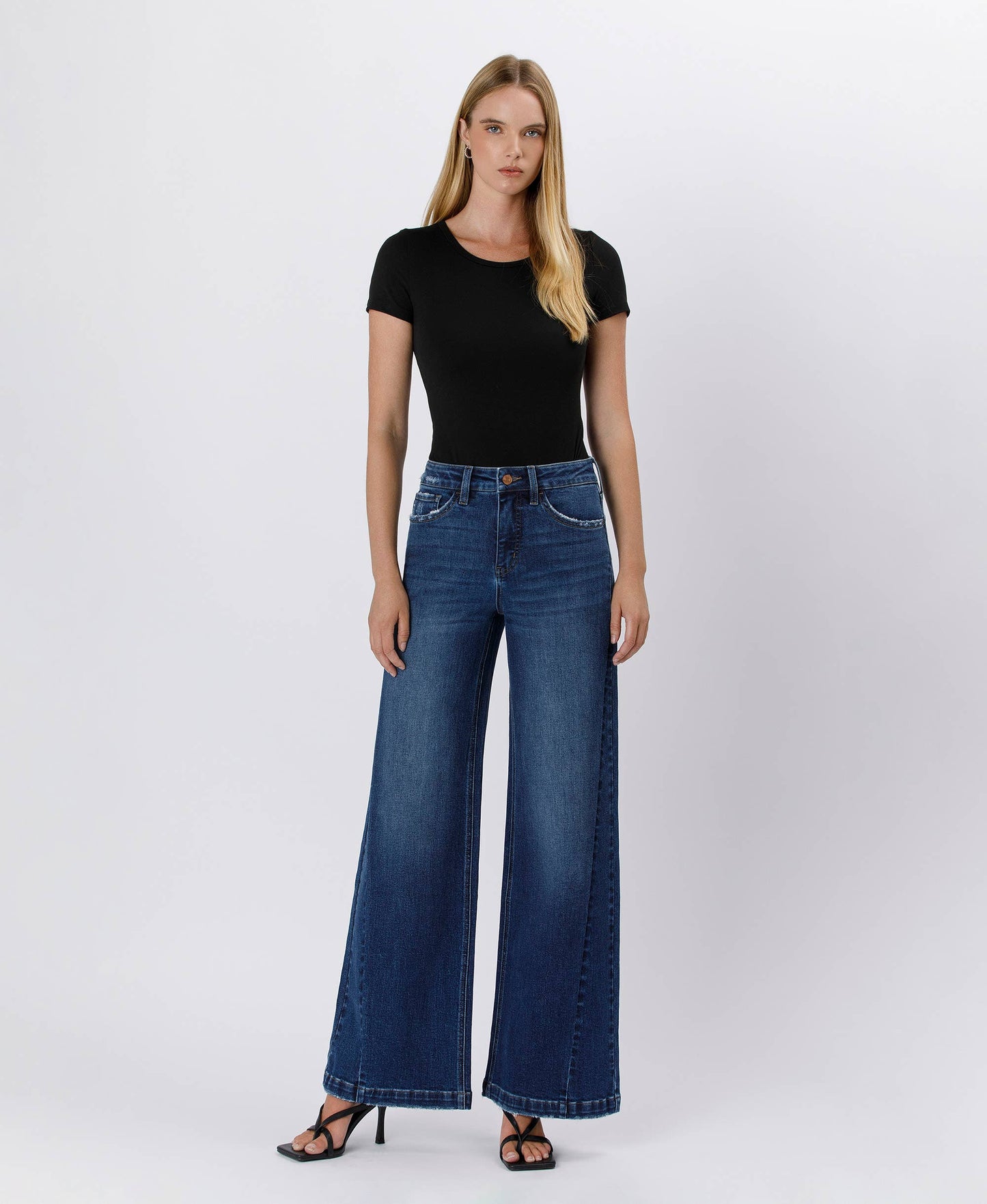 Lovervet by VERVET - TUMMY CONTROL HIGH RISE WIDE LEG JEANS LV1443