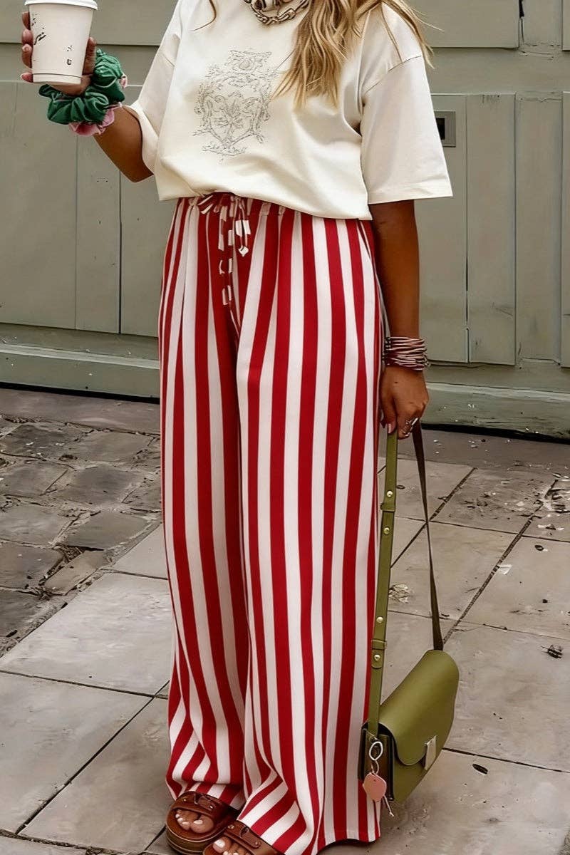 Soli Echo - Striped Wide-Leg Casual Pants