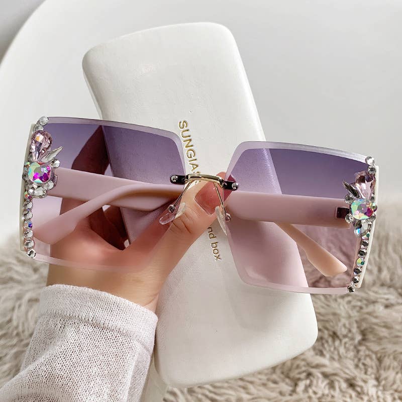 MKS America - Exquisitely crafted side-rimmed diamond-studded sunglasses