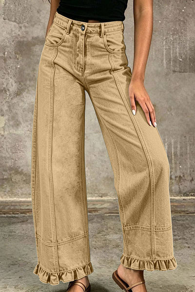 Soli Echo - Ruffle Leg Baggy Jeans
