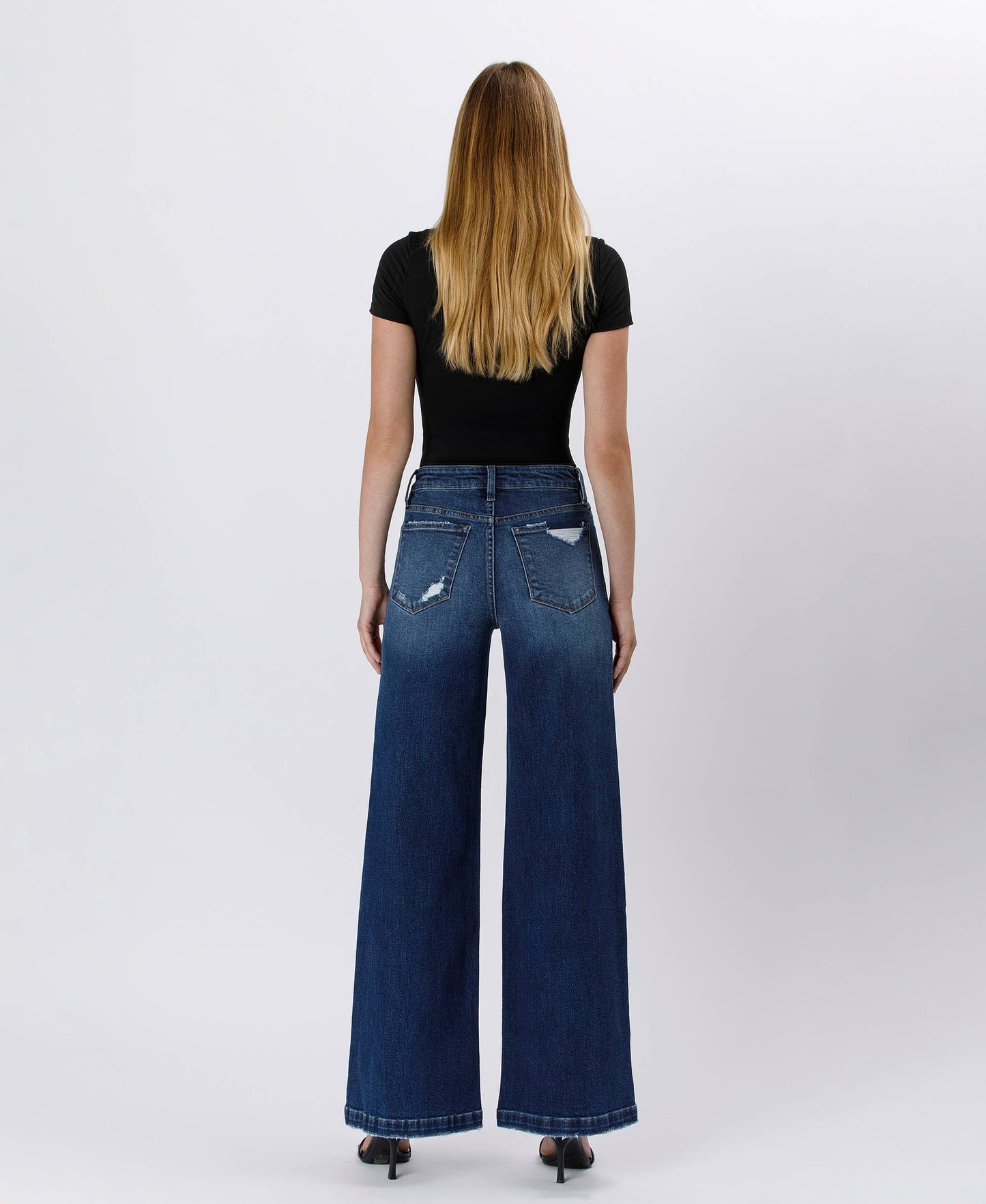 Lovervet by VERVET - TUMMY CONTROL HIGH RISE WIDE LEG JEANS LV1443