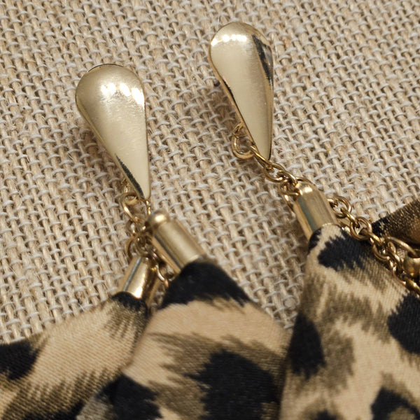 Singing River Boutique - Sheer Leopard Chiffon Dangle Earrings – Lightweight Statement Studs
