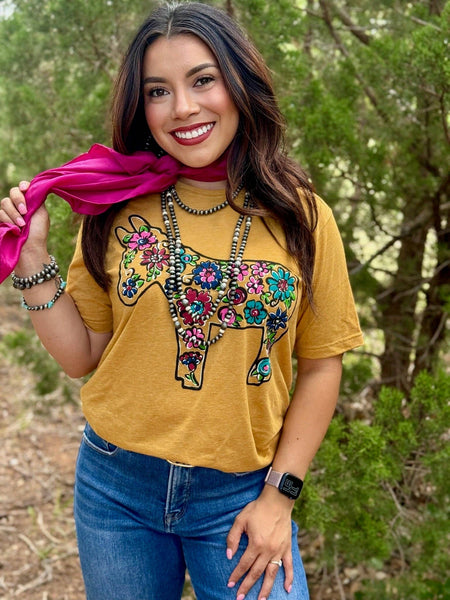 Texas True Threads - Barbara's Floral Donkey Tee