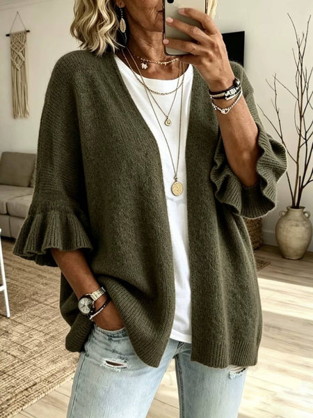 Hope & Sunshine - Solid 3/4 Sleeve Knit Cardigan