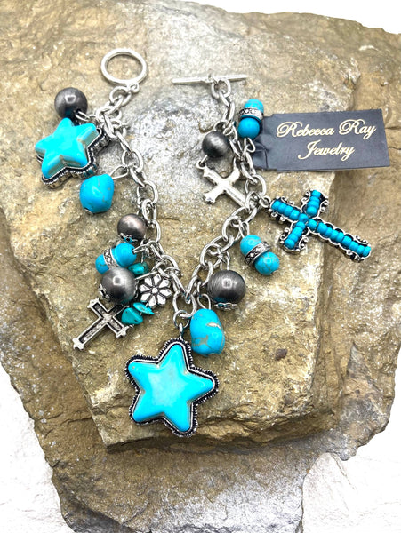 Rebecca Ray Jewelry - Vintage‑Inspired Boho Silver Charm Bracelet