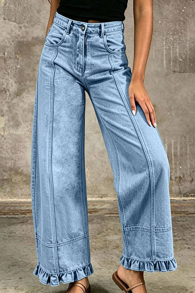 Soli Echo - Ruffle Leg Baggy Jeans