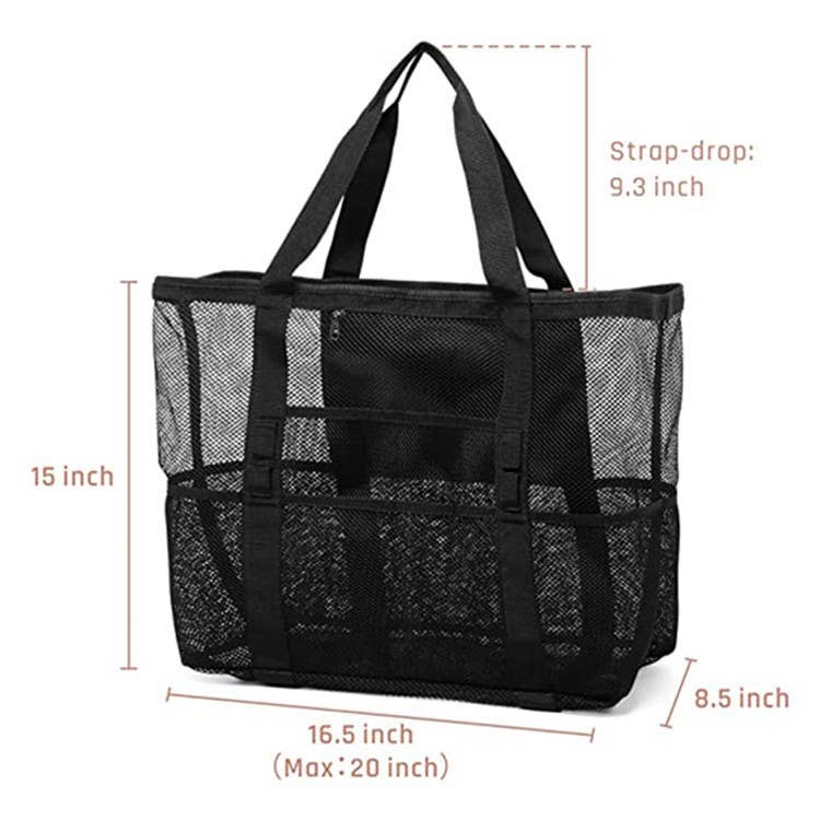 MKS America - Beach mesh bag swim hollow out tote bag