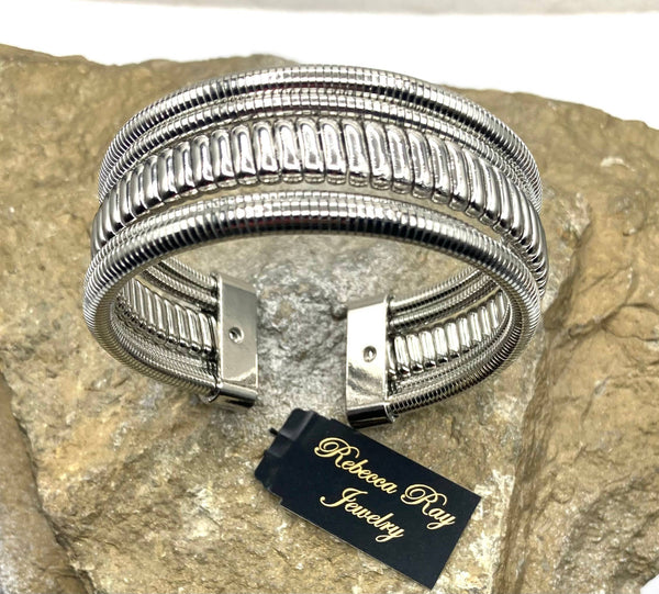 Rebecca Ray Jewelry - Boho Stacked Metal Cuff Bracelet