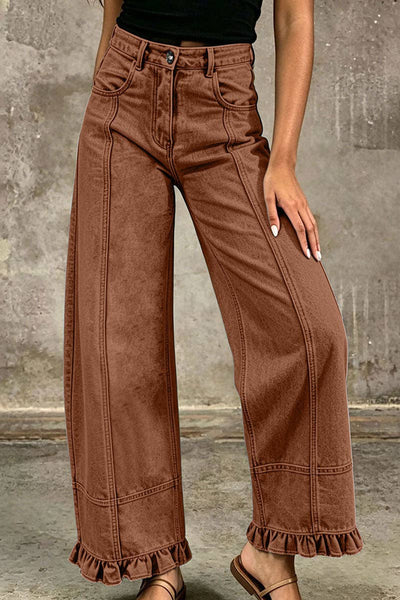 Soli Echo - Ruffle Leg Baggy Jeans