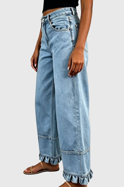 Soli Echo - Ruffle Leg Baggy Jeans