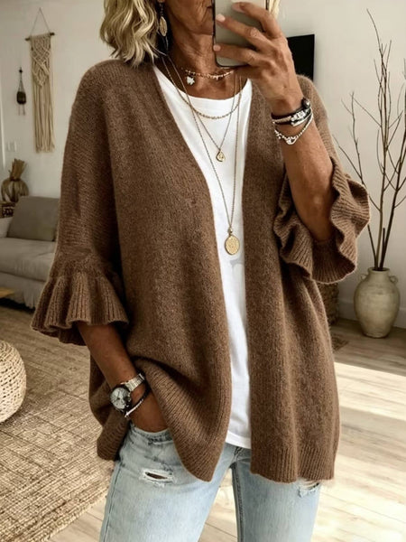 Hope & Sunshine - Solid 3/4 Sleeve Knit Cardigan