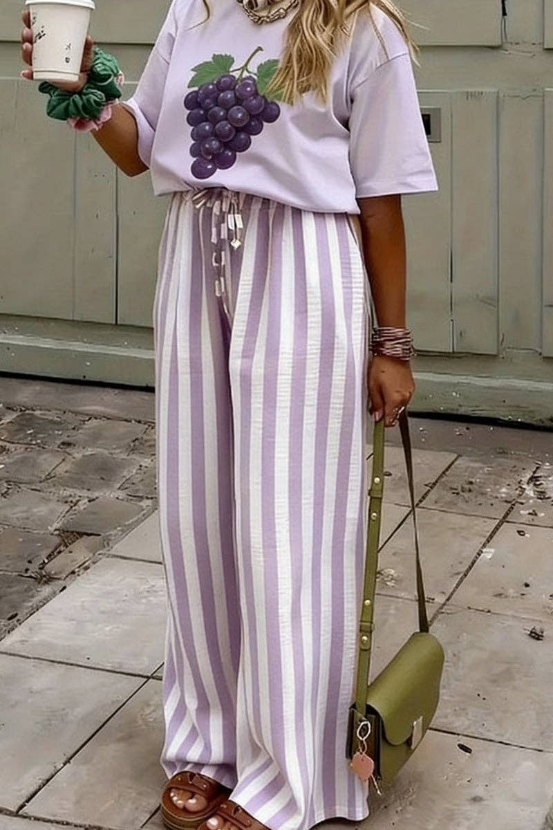 Soli Echo - Striped Wide-Leg Casual Pants