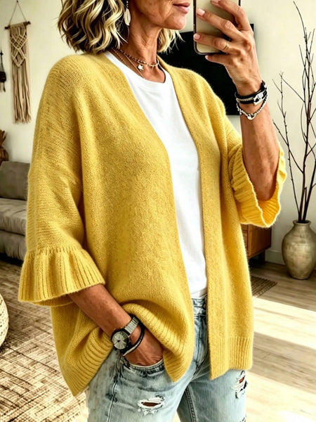 Hope & Sunshine - Solid 3/4 Sleeve Knit Cardigan