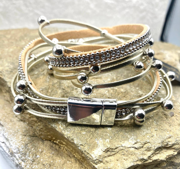Rebecca Ray Jewelry - Boho Leather Wrap Bracelet Magnetic clasp