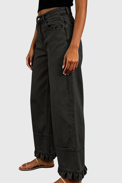 Soli Echo - Ruffle Leg Baggy Jeans