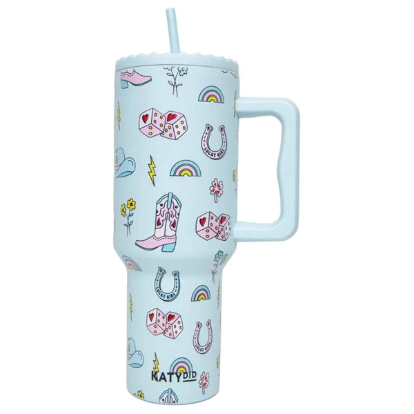 Katydid - Lucky Girl Western Tumbler with Handle