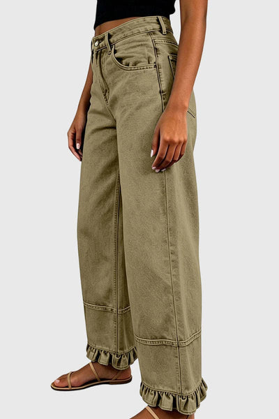 Soli Echo - Ruffle Leg Baggy Jeans